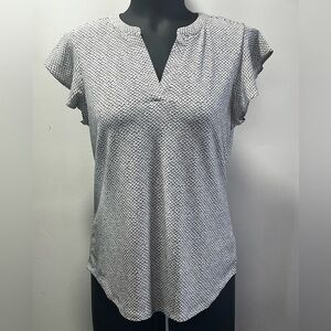 Adriana Papell Women's Black and White Patterned Top